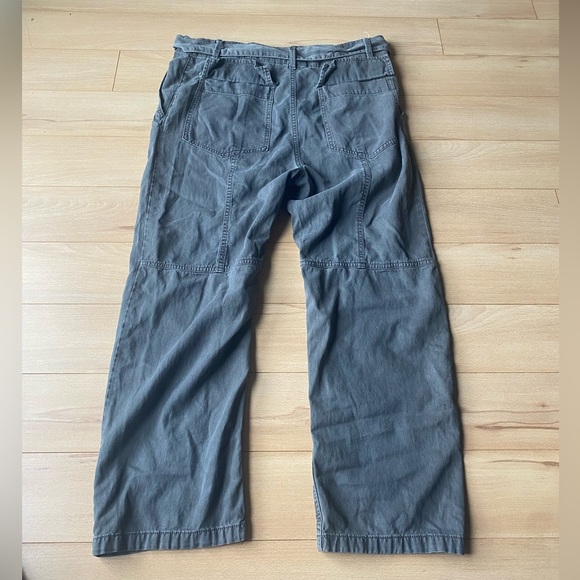 Zara Cropped Belted Trousers Lyocell/ Cotton Blend Size Small - Picture 13 of 15